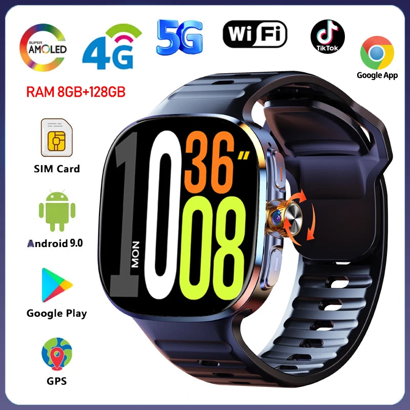 5G Smartwatch 2,4" AMOLED GPS Kamera 128GB Akku