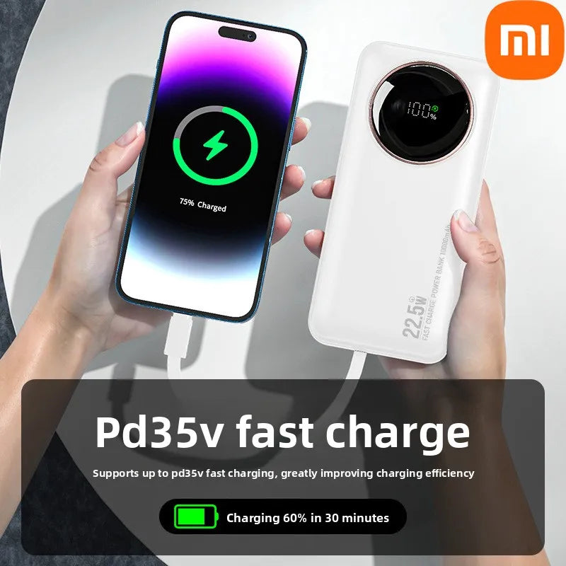 Powerbank 30000mAh mit Kabel & Schnellladeanzeige