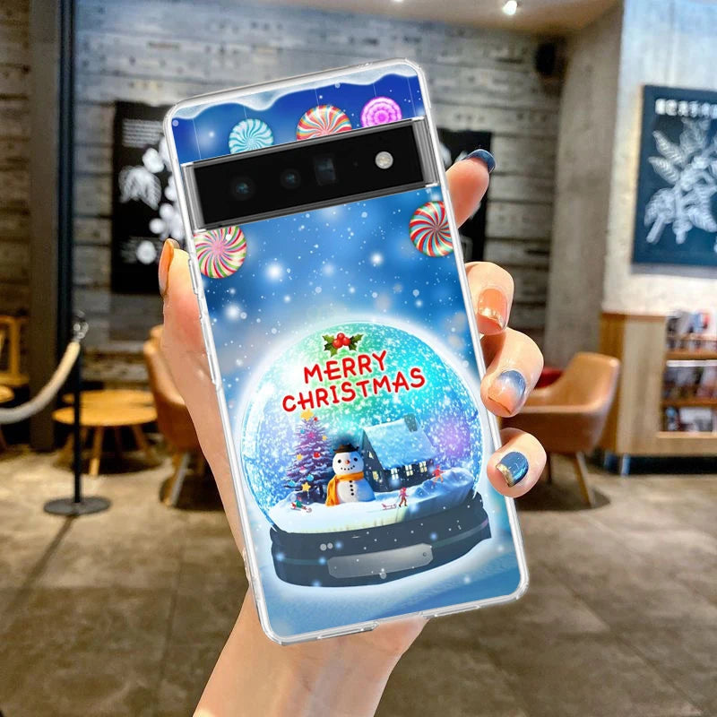 Transparente TPU Hülle mit Schneemotiv für Google Pixel 8