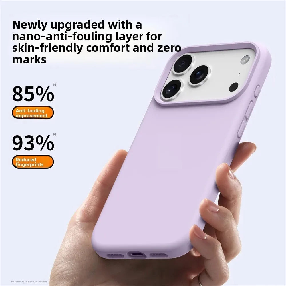 Flüssigsilikon Hülle mit Band für iPhone 17–15 Pro