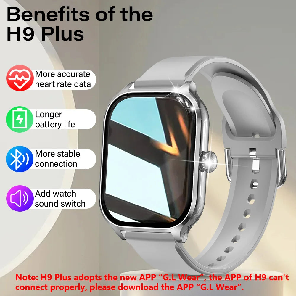 Smartwatch 2,01" HD Display mit Anruf- & Nachrichtenfunktion
