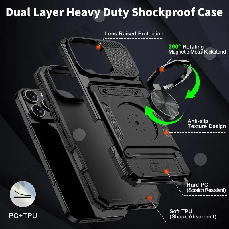 Magnetische Hülle mit Ringständer für iPhone 17 Pro