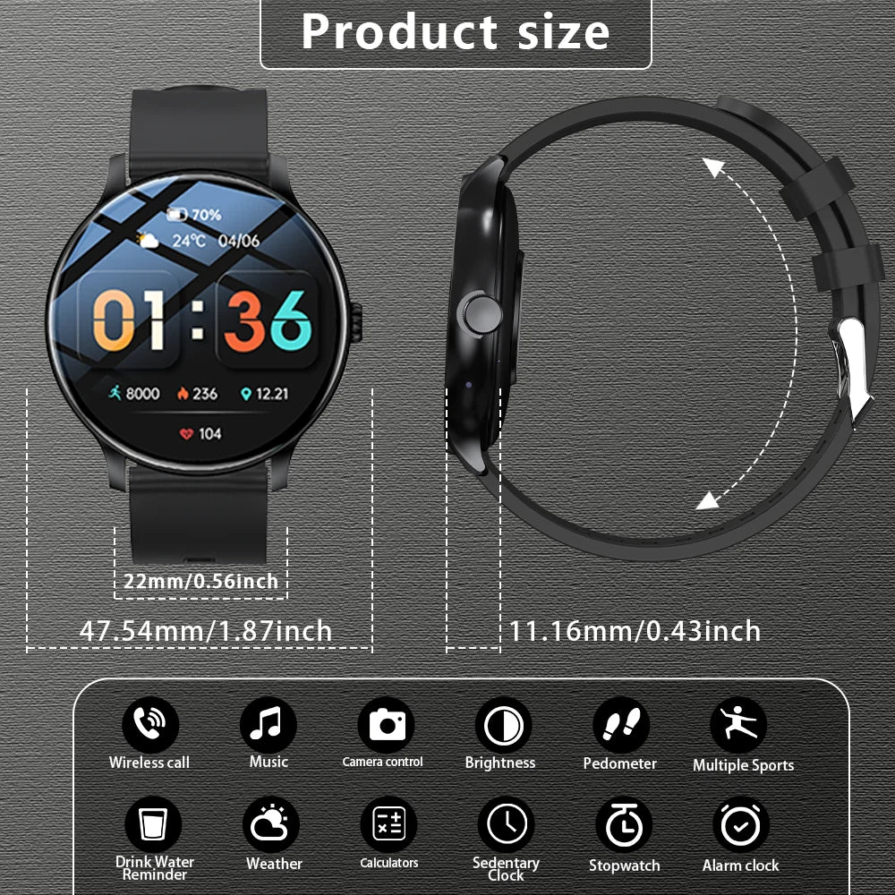 Smartwatch 2025 mit Anruffunktion und Touchscreen