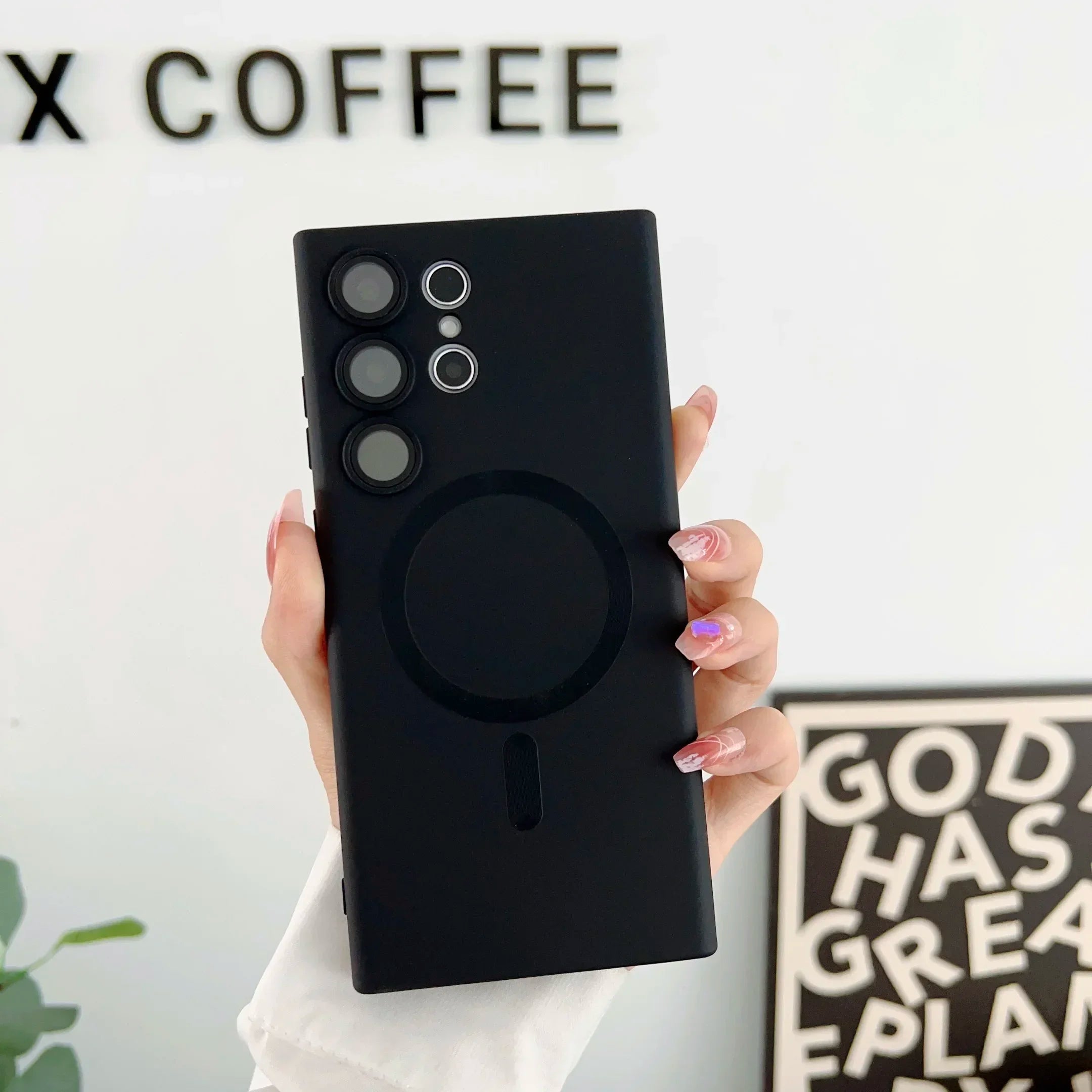 Magnetische Hülle mit Wireless Ladefunktion für Samsung