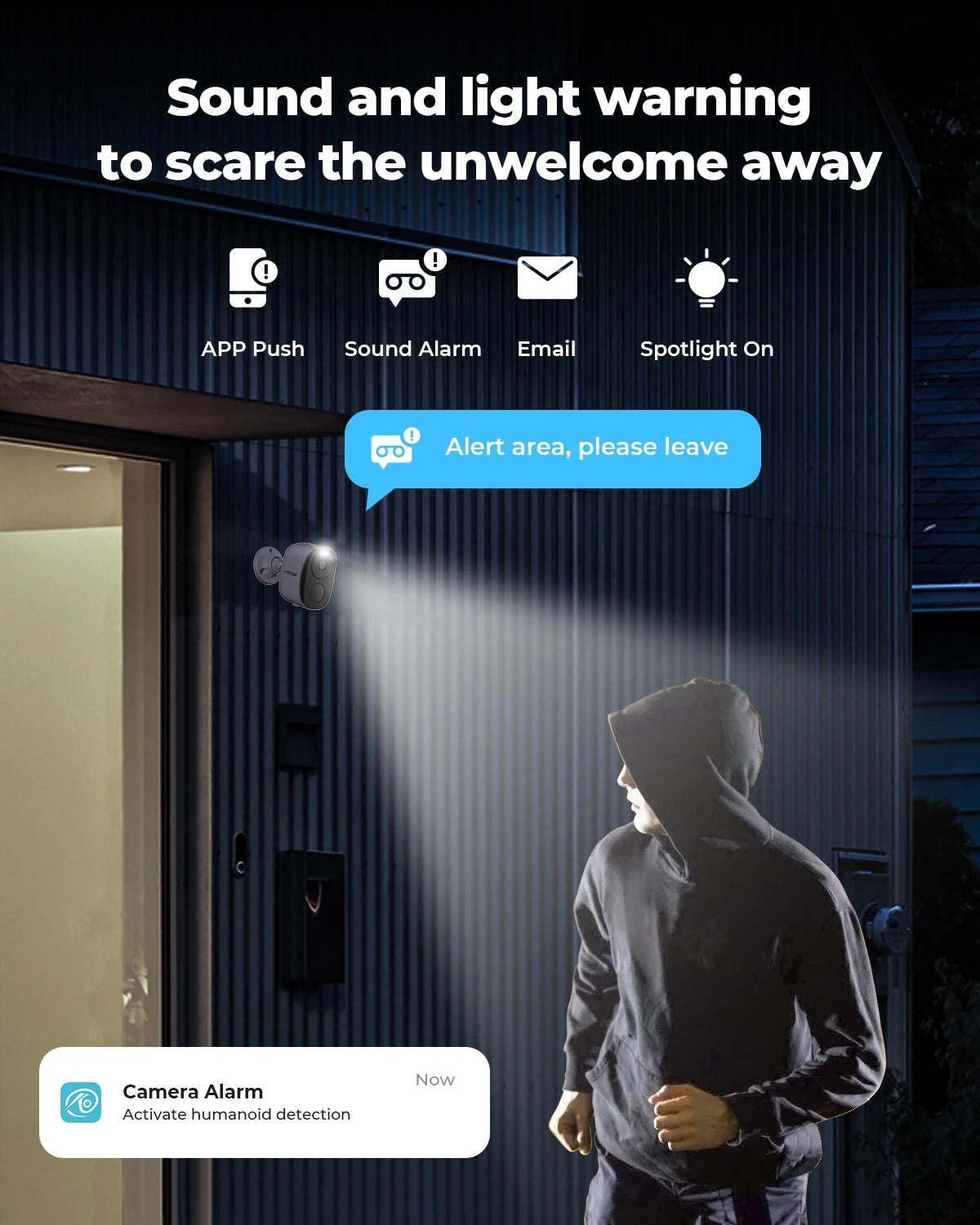 Kabellose 2K 3MP PIR Akku Überwachungskamera Outdoor