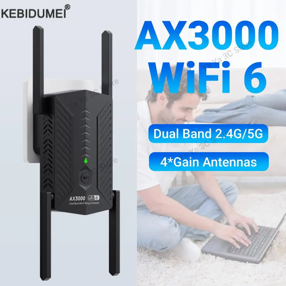 3000 Mbit/s WiFi 6 Repeater 5G Extender