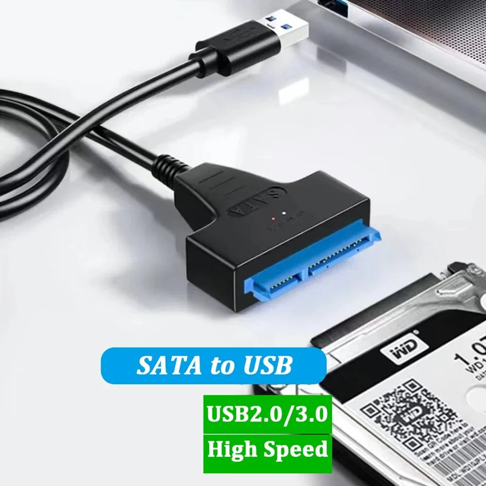 USB 3.0/2.0 SATA Kabel für SSD/HDD 20–50 cm