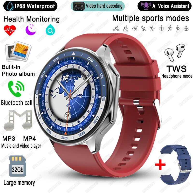 Elegante Smartwatch 2025 mit Video & Fitnessfunktionen