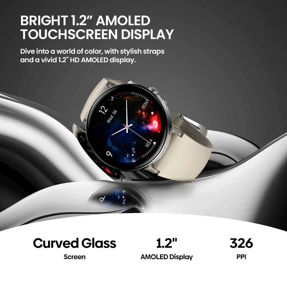 Moderne Damen Smartwatch 1,2" AMOLED mit Anruffunktion