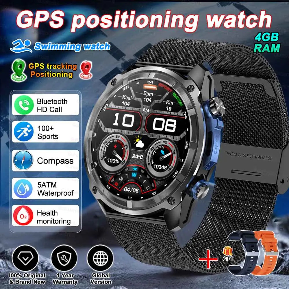 Outdoor GPS-Smartwatch 2025 mit Musik & 860mAh Akku