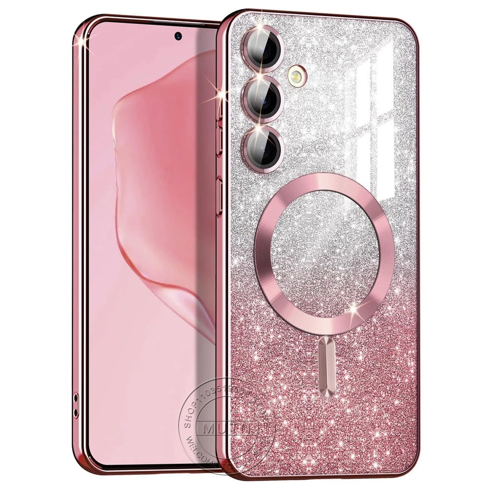 Glitzernde MagSafe Hülle für Samsung Galaxy