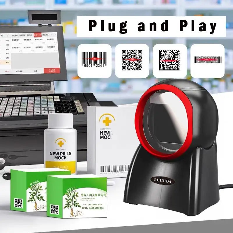 Desktop 1D 2D Barcode Scanner mit QR Code Reader