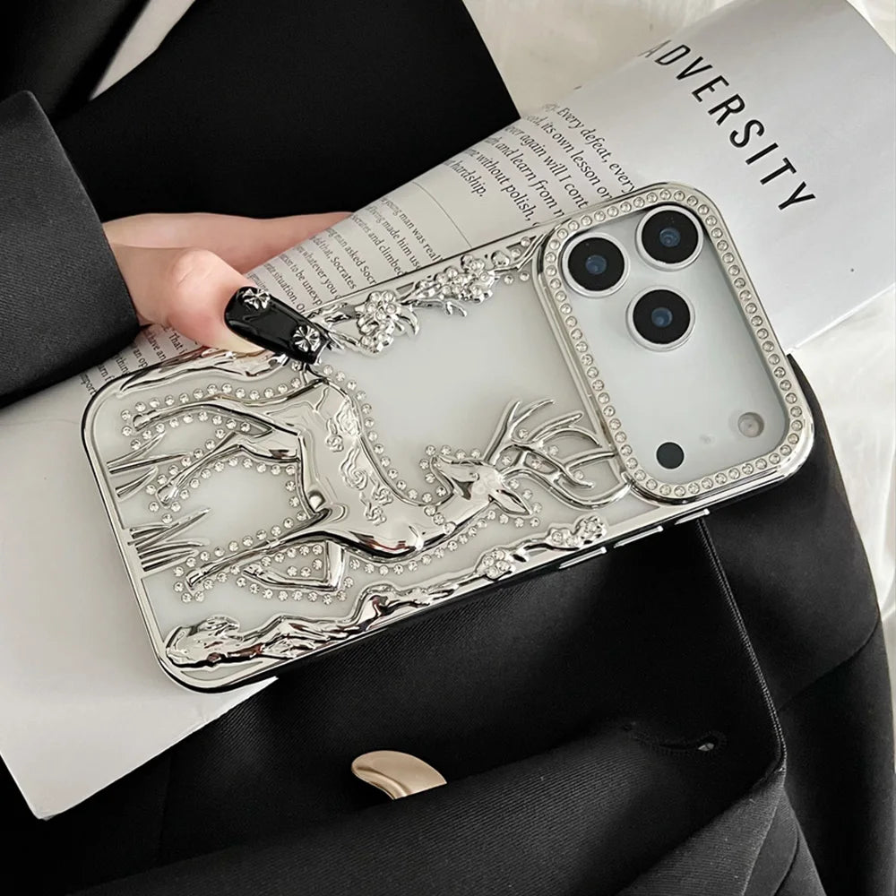 Glitzer Strass Blumen Handyhülle für iPhone 17