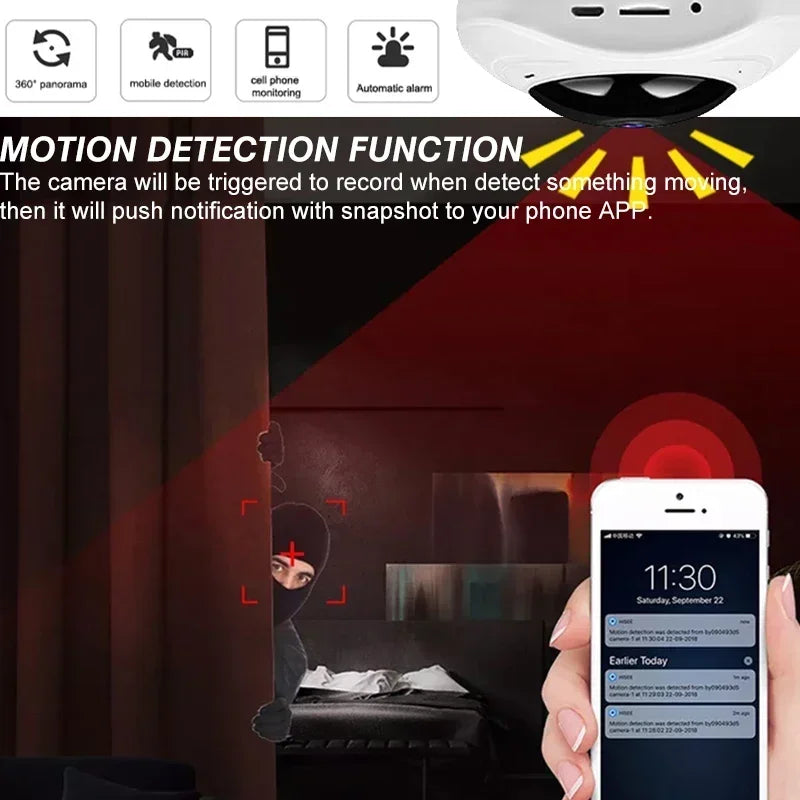 360° WLAN Panoramakamera 1080P mit Nachtsicht