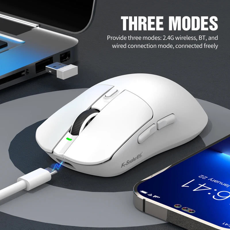 Tri-Modus Gaming-Maus mit RGB & magnetischer Ladung