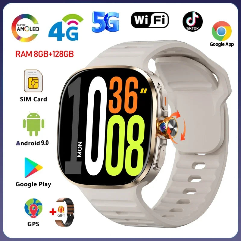 5G Smartwatch 2,4" AMOLED GPS Kamera 128GB Akku