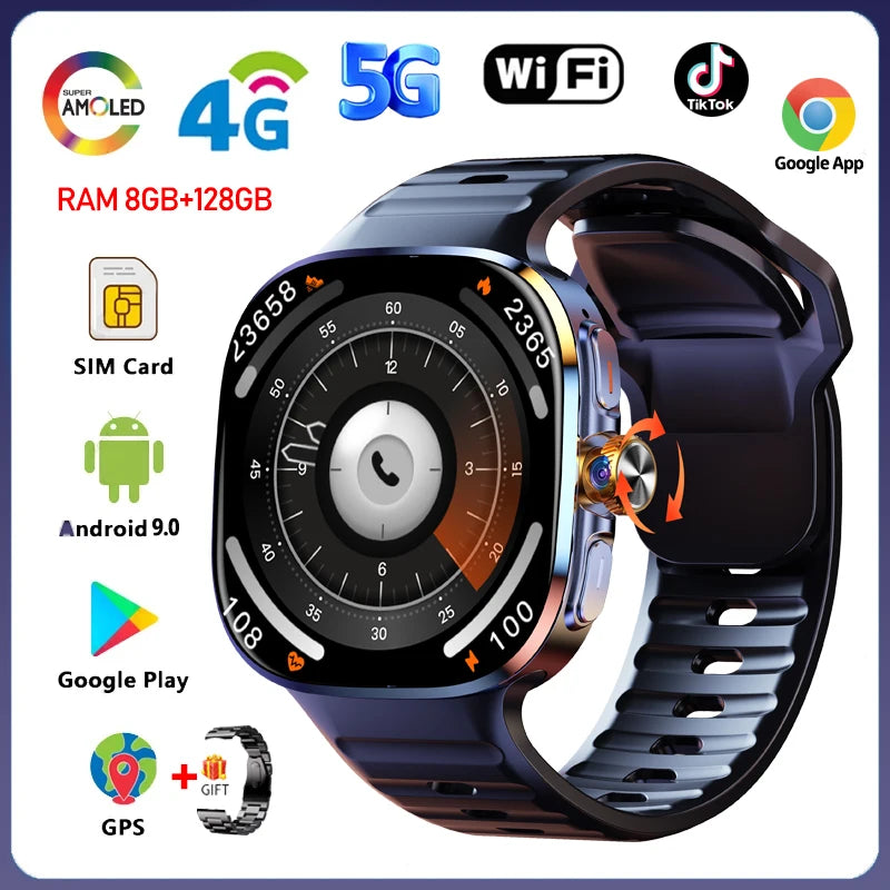 5G Smartwatch 2,4" AMOLED GPS Kamera 128GB Akku