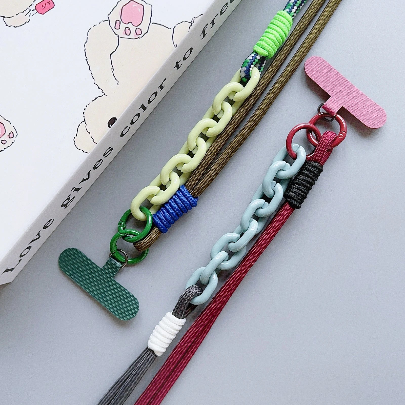 Verstellbares Leder-Handy-Lanyard mit Perlen