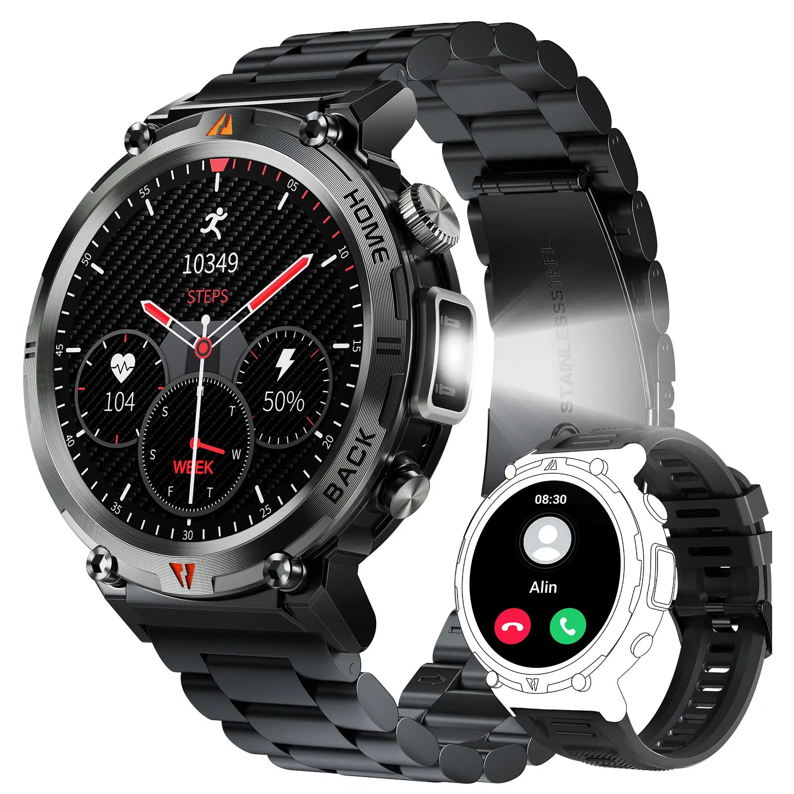 Elegante Smartwatch KE3 mit 3ATM Wasserschutz und Bluetooth-Anruf