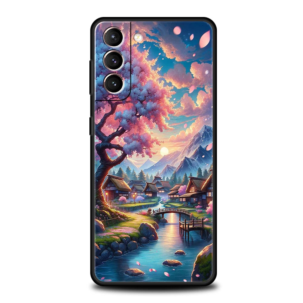 Springtime cherry blossom case for Galaxy