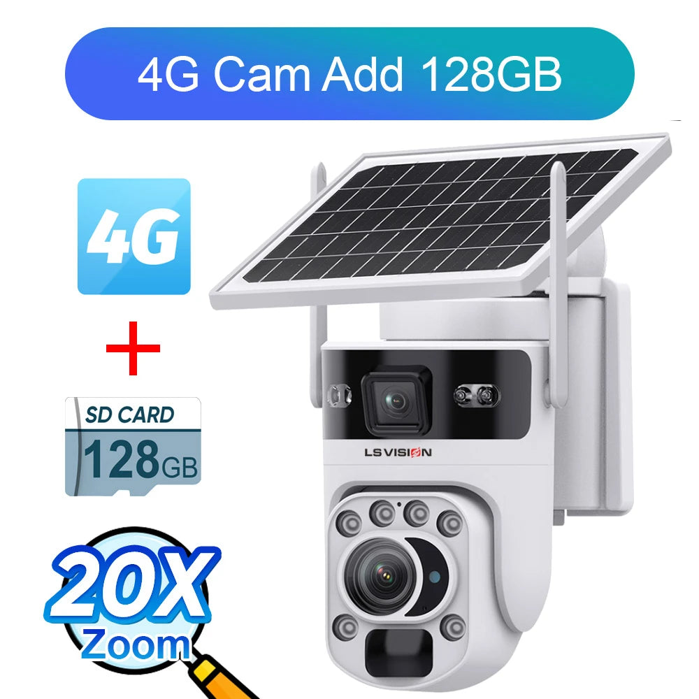 6K 4G Solar Sicherheitskamera mit 20X Zoom & Tracking