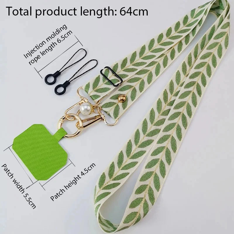 Verstellbares Handy-Lanyard mit Clip und Perlen