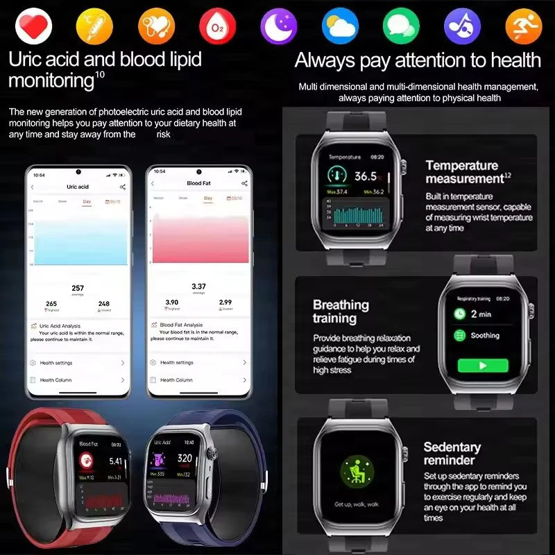 Smartwatch 2025 Herren Gesundheit IP68 Fitness Uhr