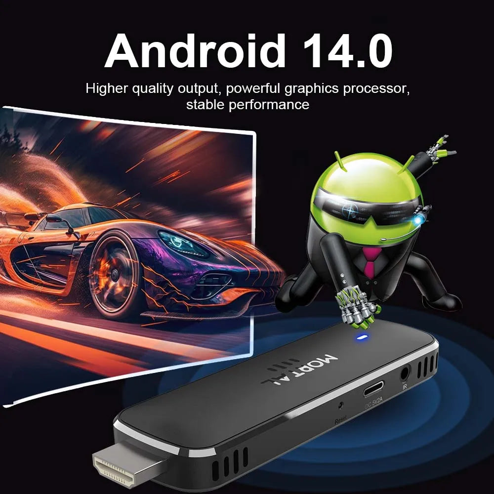 Android 14 TV Stick mit 4K Ultra HD Streaming