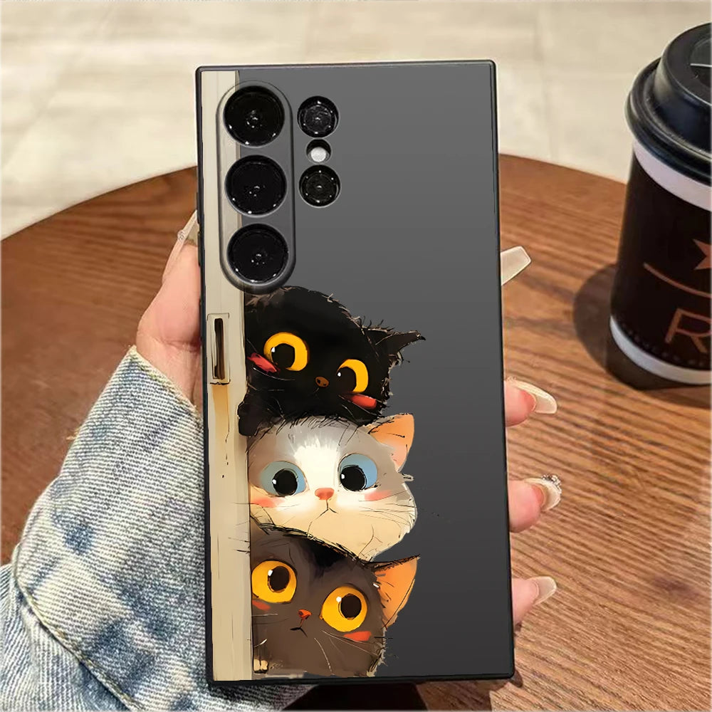 Cute cat case for Samsung Galaxy models