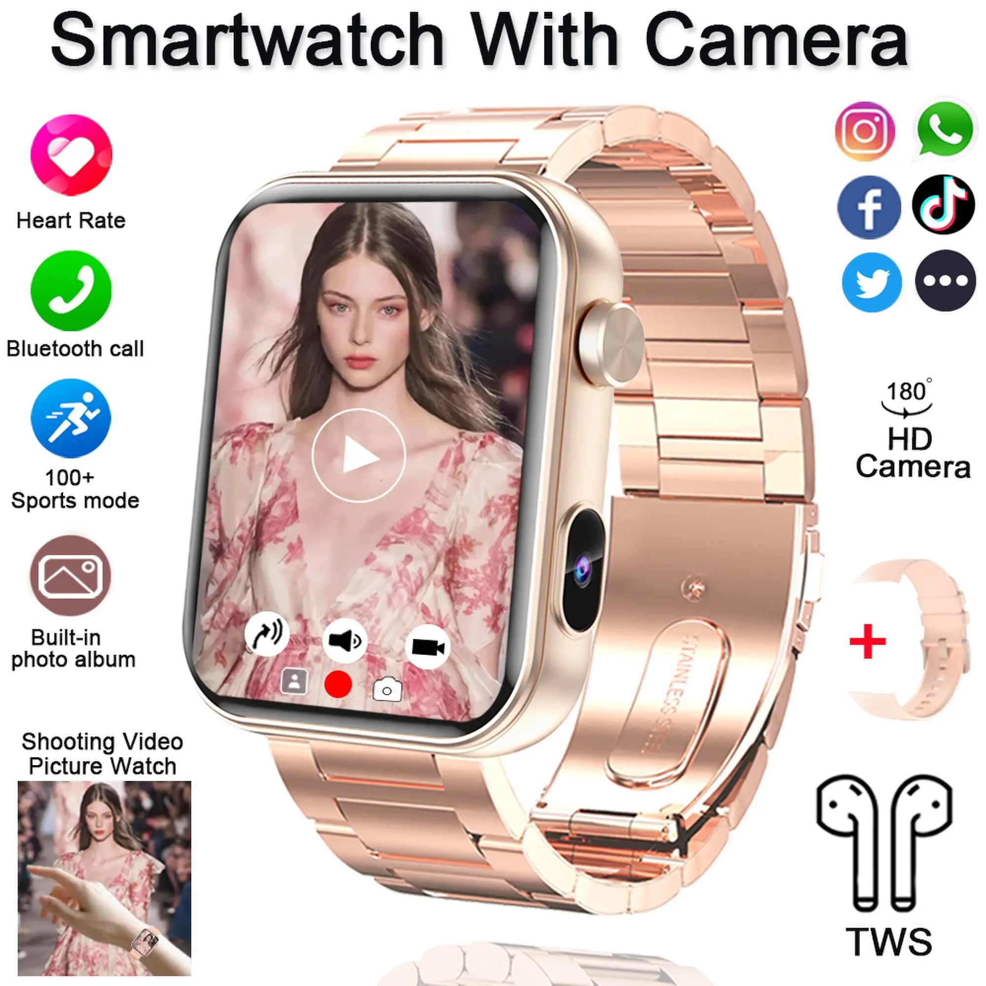 Multifunktionale 2025 Smartwatch mit Kamera & Fitness