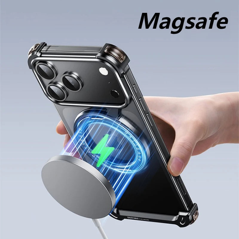 MagSafe metal case for iPhone 17 with rotating stand