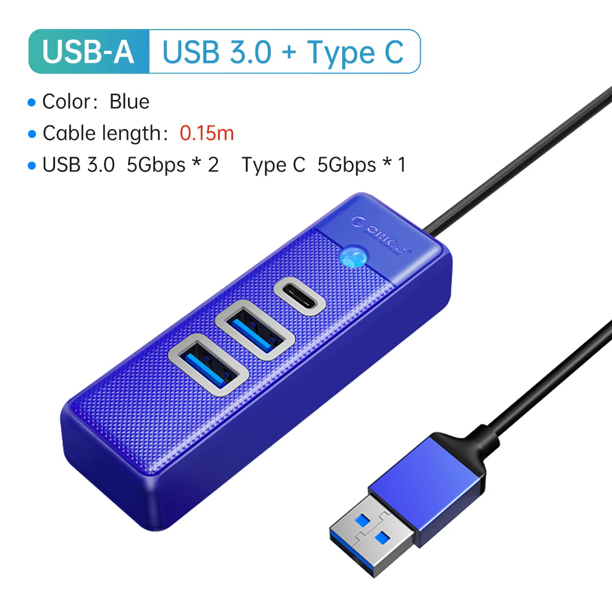 USB 3.0 HUB 4-Port Typ-C Splitter