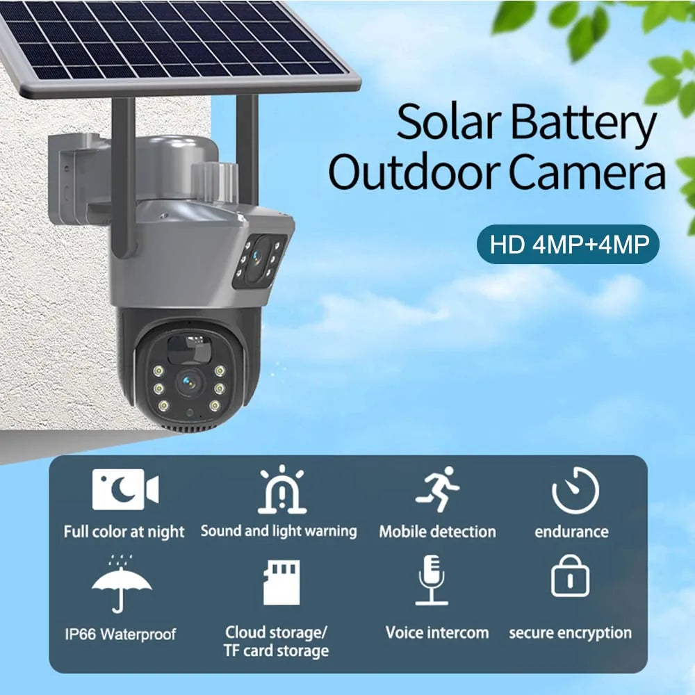 4K 8MP WiFi Solar Camera with PTZ and Dual Lens