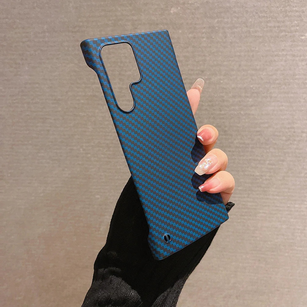 Frameless carbon texture case for Galaxy S24 Ultra