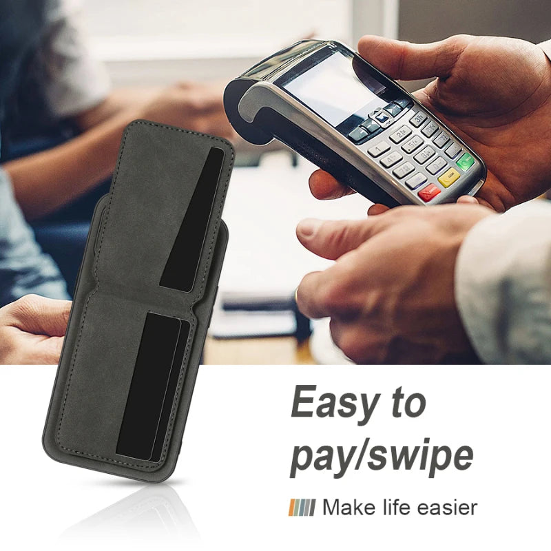 Pixel case with card slot & leather look