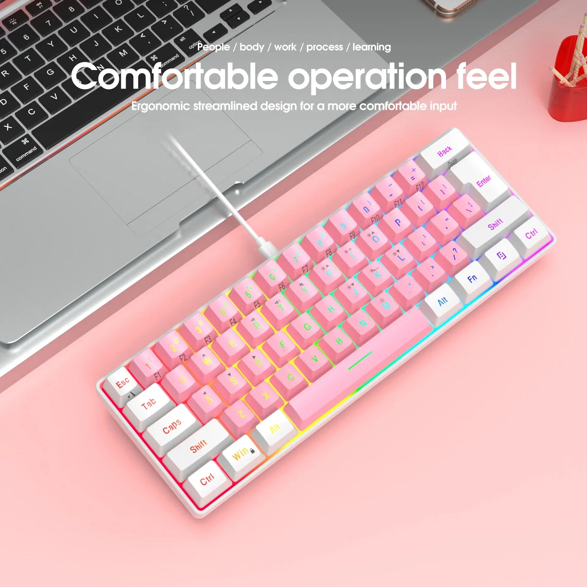 Rosa 60% Mini Gaming Tastatur