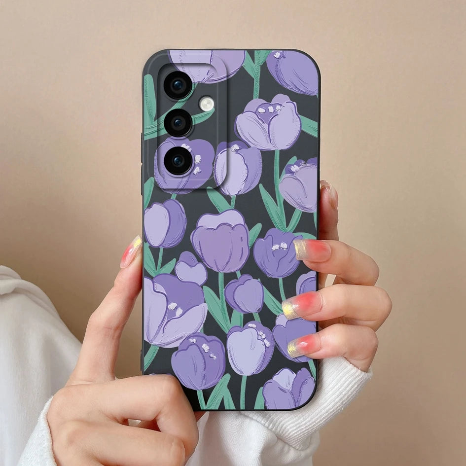 Leopard print silicone case with camera protection