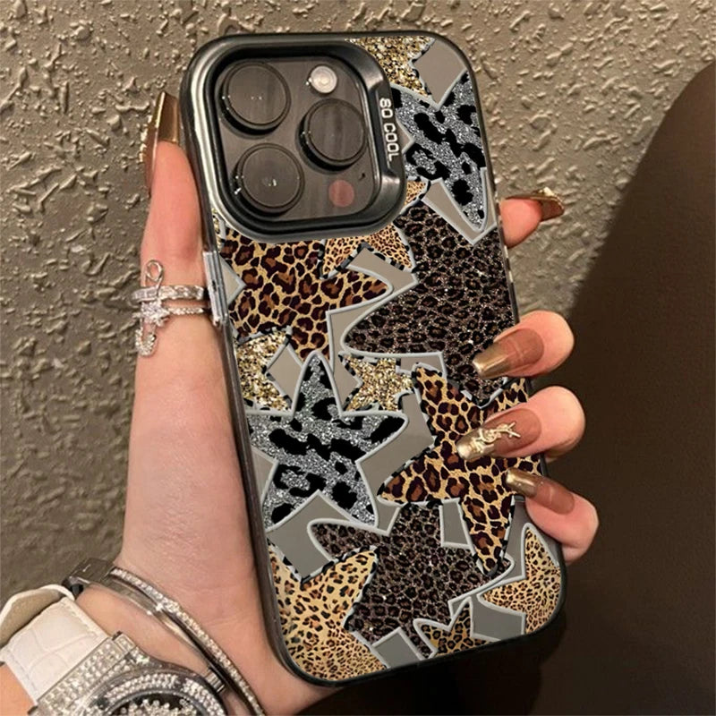 Leopardenprint Stern Design Hülle für iPhone 17