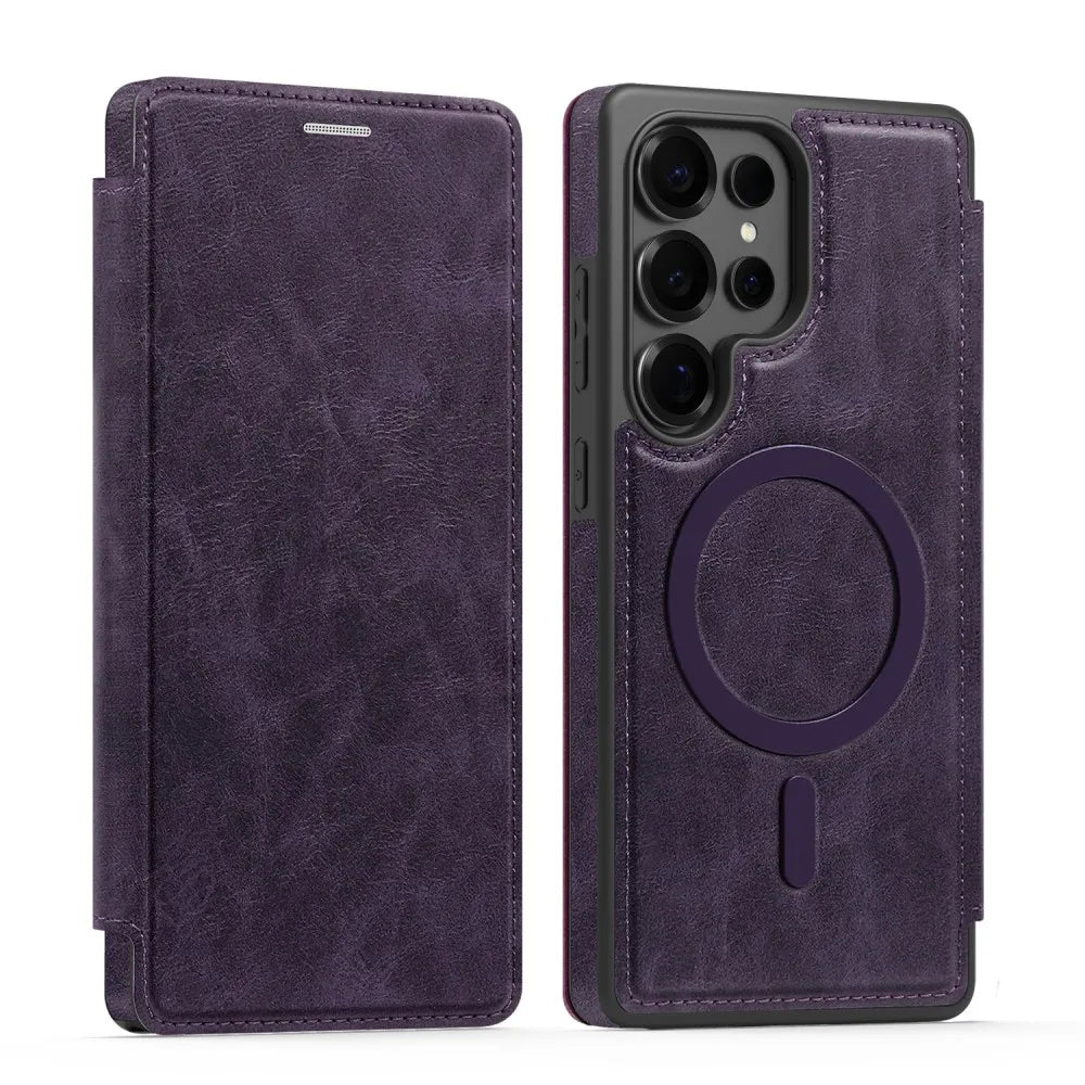 Flip-Lederhülle für Samsung S25 Ultra MagSafe Schutz