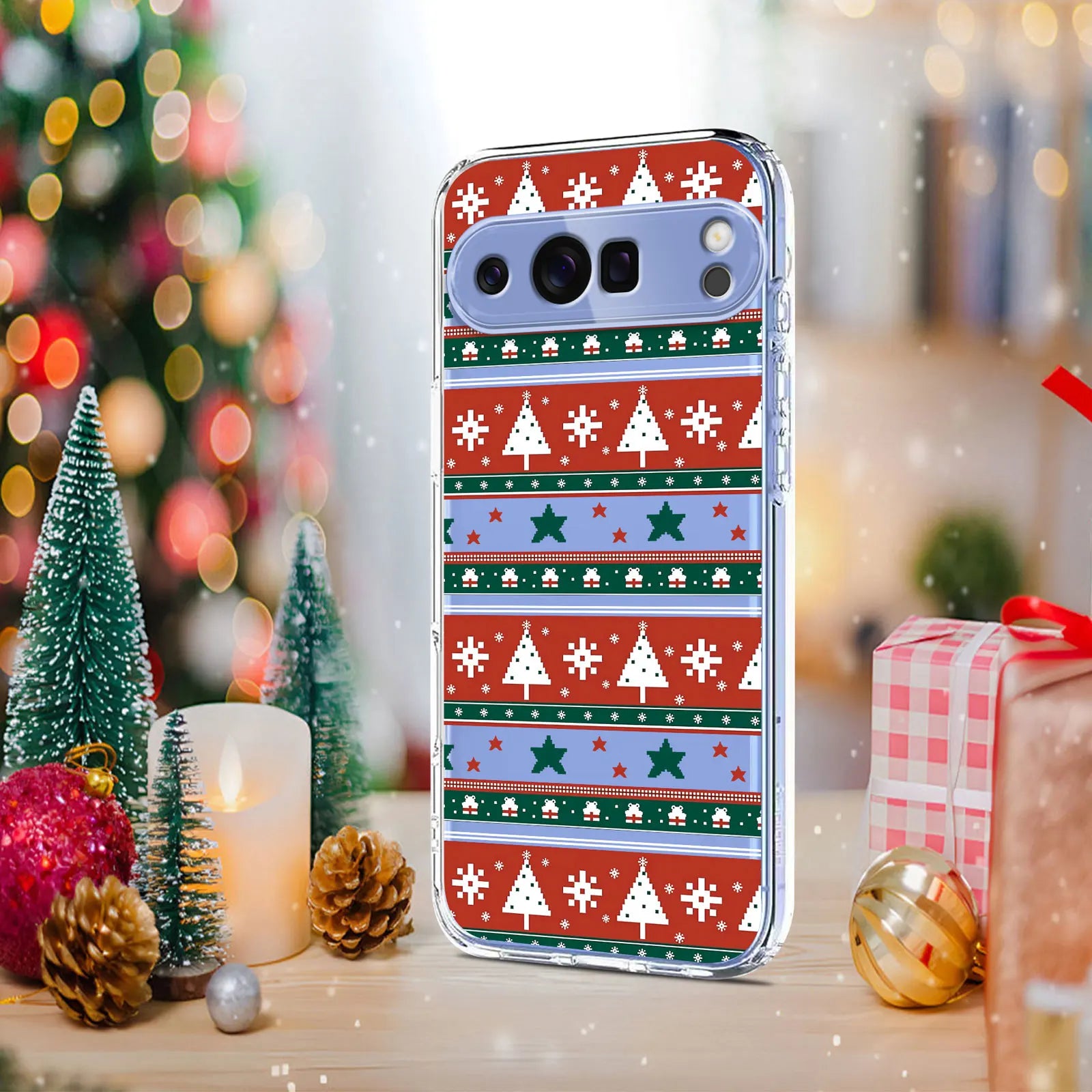 Weihnachtshülle mit Rentier und Schneemann für Google Pixel 10 9 8