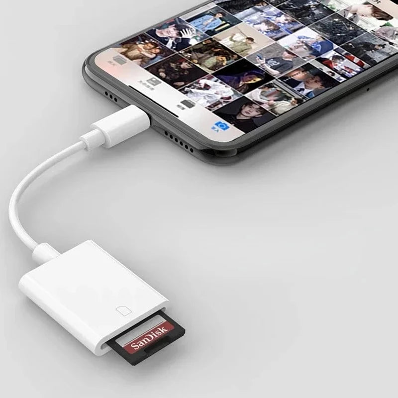 External SD card reader Lightning Type-C adapter