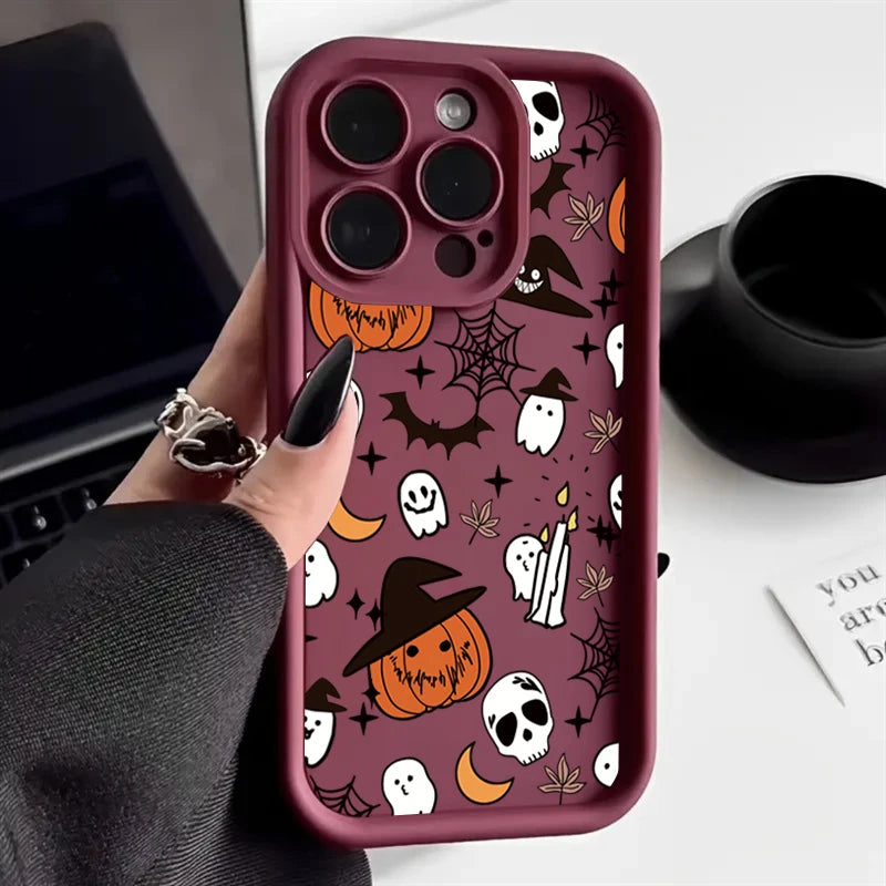 Silikon Hülle Halloween Kürbis Geist für iPhone