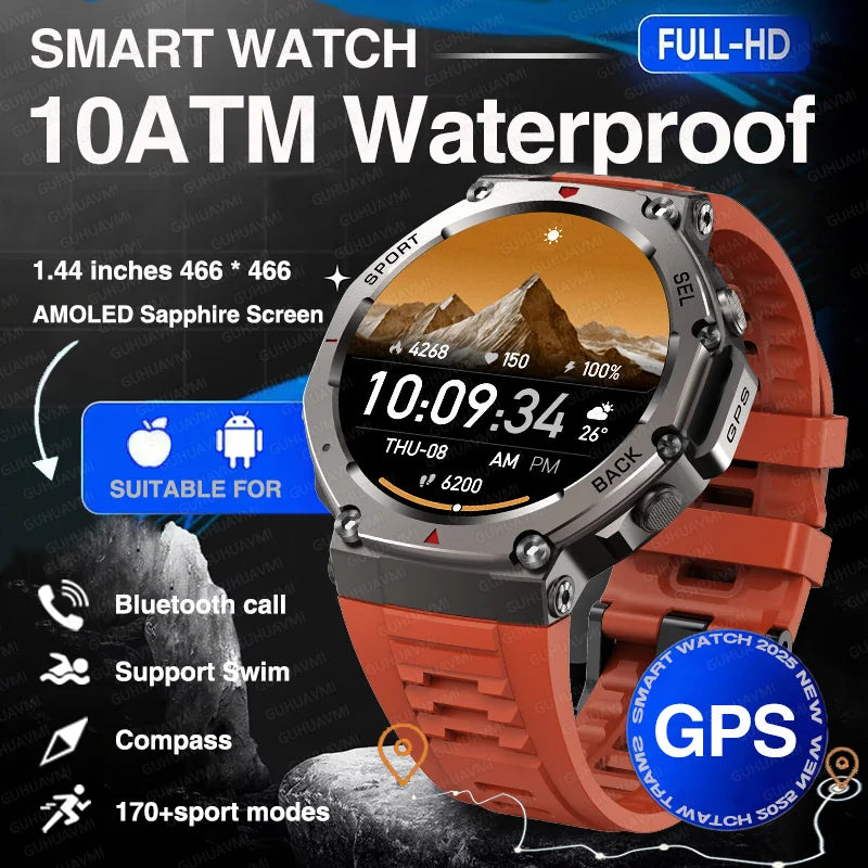 Taktische GPS Smartwatch mit Höhenmesser & Kompass