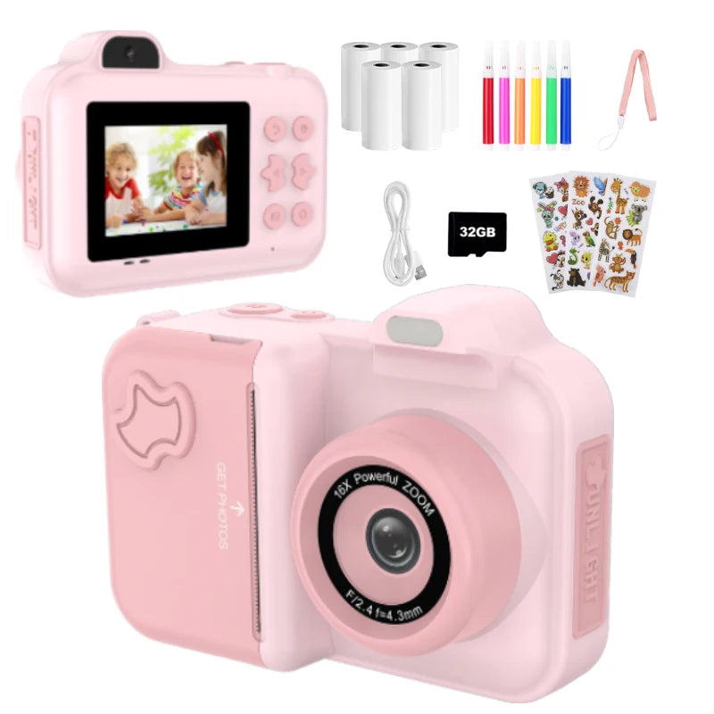 Sofortdruckkamera Kinder Mini HD Video Fotodruck Spielzeug