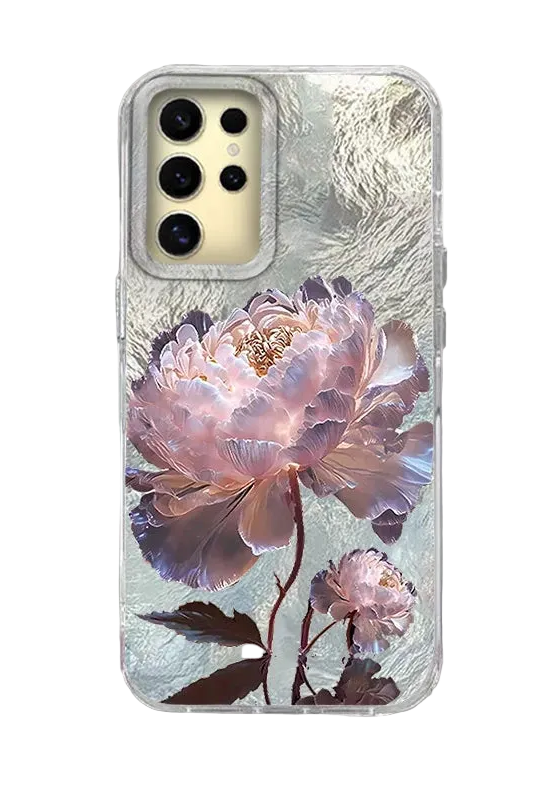 Weiße Lotus Floral Hülle für Samsung Galaxy S25