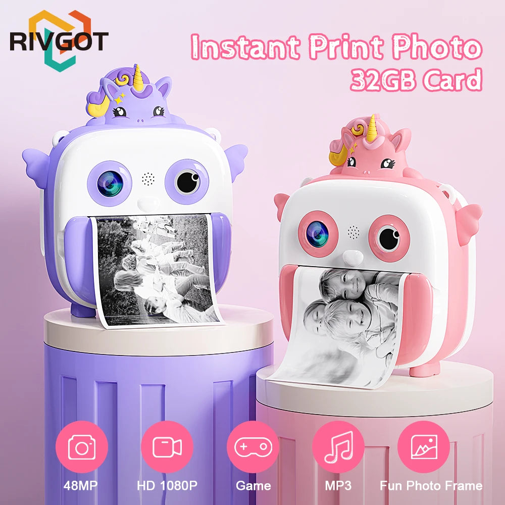 Kinderkamera Sofortdruck Selfie 1080P HD Mini Kamera