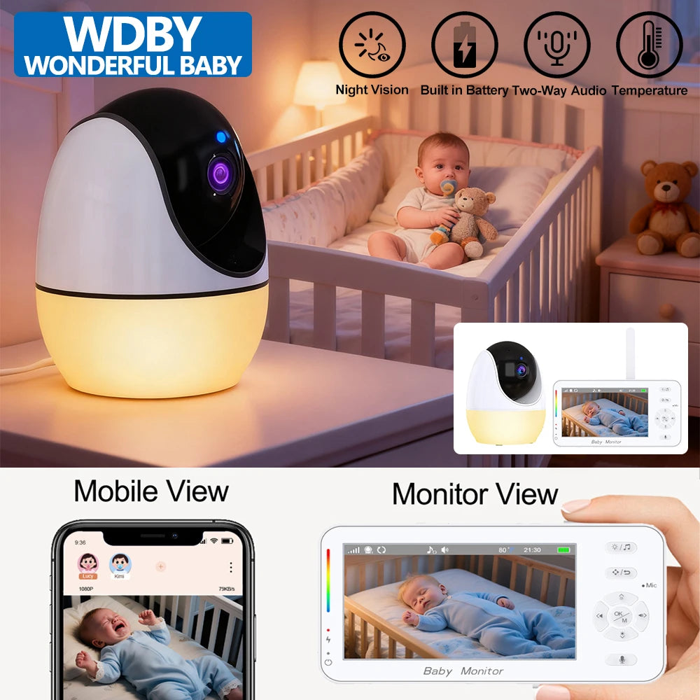 4,3-Zoll Baby Monitor mit Zoomkamera & Nachtlicht