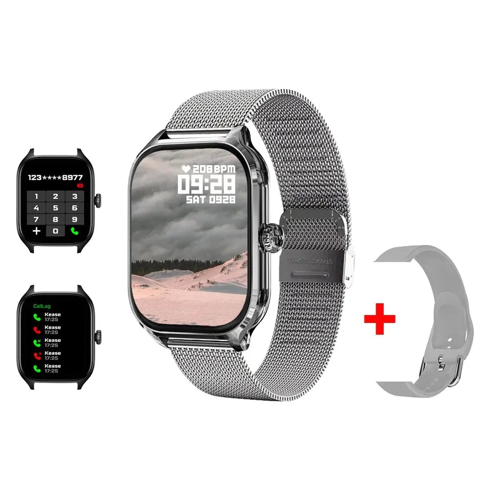 Smartwatch 2,01" HD Display mit Anruf- & Nachrichtenfunktion