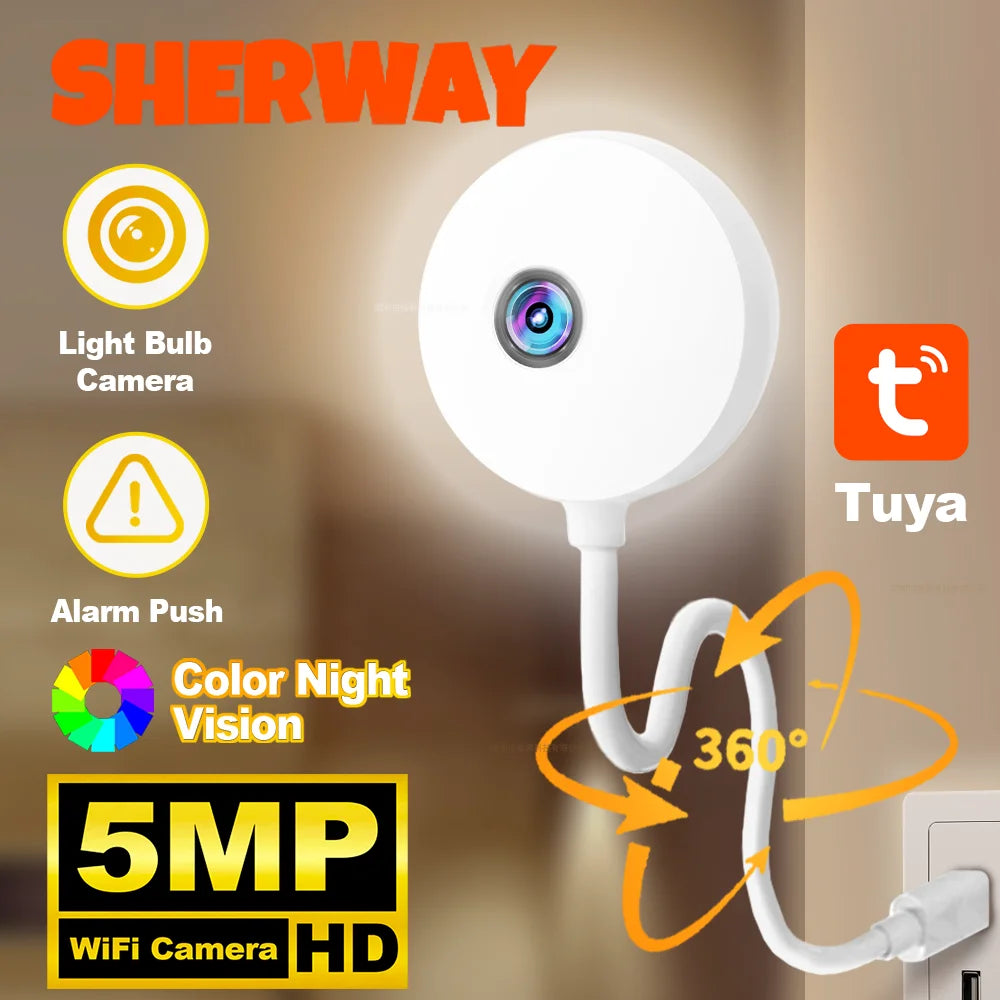 5MP Mini WiFi Baby Monitor Camera with AI Tracking