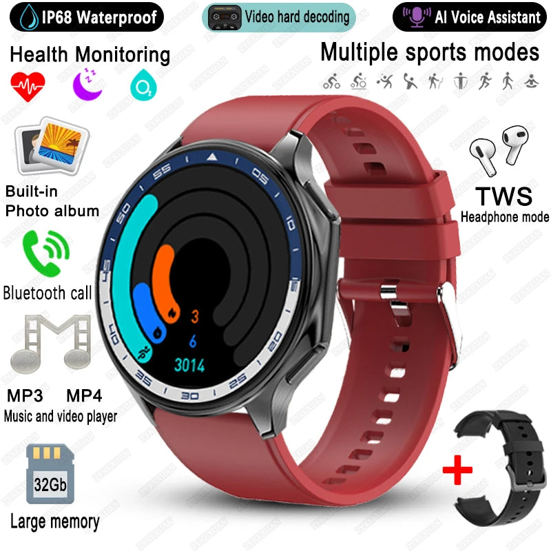 Elegante Smartwatch 2025 mit Video & Fitnessfunktionen